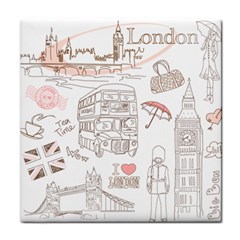 London-paris-drawing-vector-london-comics Face Towel