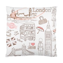 London-paris-drawing-vector-london-comics Standard Cushion Case (two Sides)