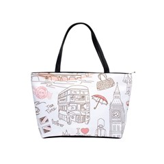 London-paris-drawing-vector-london-comics Classic Shoulder Handbag