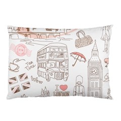 London-paris-drawing-vector-london-comics Pillow Case (two Sides)