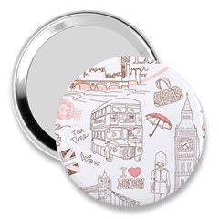 London-paris-drawing-vector-london-comics 3  Handbag Mirrors