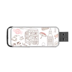 London-paris-drawing-vector-london-comics Portable Usb Flash (one Side)