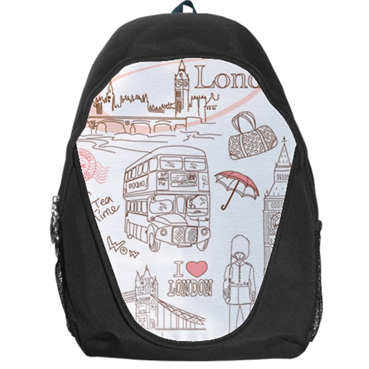 London-paris-drawing-vector-london-comics Backpack Bag