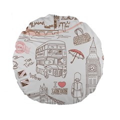 London-paris-drawing-vector-london-comics Standard 15  Premium Round Cushions