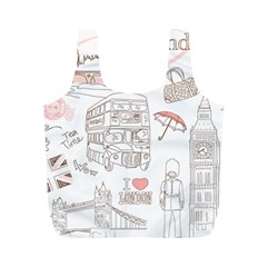 London-paris-drawing-vector-london-comics Full Print Recycle Bag (m)