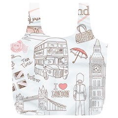 London-paris-drawing-vector-london-comics Full Print Recycle Bag (xl) by Jancukart