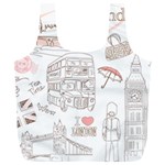 London-paris-drawing-vector-london-comics Full Print Recycle Bag (XL) Front