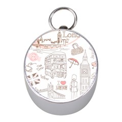 London-paris-drawing-vector-london-comics Mini Silver Compasses