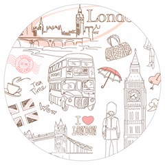 London-paris-drawing-vector-london-comics Round Trivet