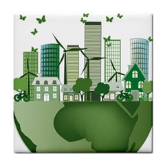 Vector-energy-saving-caring-for-the-earth Tile Coaster by Jancukart