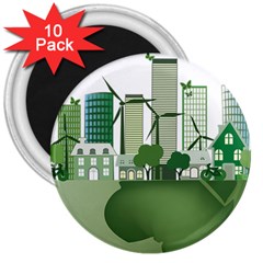 Vector-energy-saving-caring-for-the-earth 3  Magnets (10 Pack) 