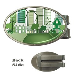 Vector-energy-saving-caring-for-the-earth Money Clips (oval)  by Jancukart