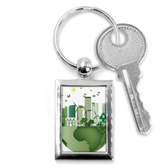 Vector-energy-saving-caring-for-the-earth Key Chain (rectangle)