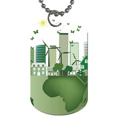 Vector-energy-saving-caring-for-the-earth Dog Tag (one Side)