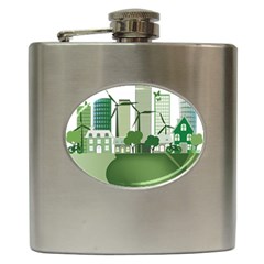 Vector-energy-saving-caring-for-the-earth Hip Flask (6 Oz)