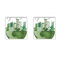 Vector-energy-saving-caring-for-the-earth Cufflinks (square)