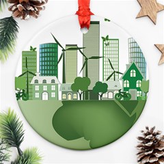 Vector-energy-saving-caring-for-the-earth Round Ornament (two Sides) by Jancukart