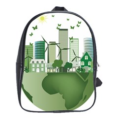 Vector-energy-saving-caring-for-the-earth School Bag (large)