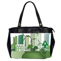 Vector-energy-saving-caring-for-the-earth Oversize Office Handbag (2 Sides)