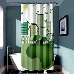 Vector-energy-saving-caring-for-the-earth Shower Curtain 36  X 72  (stall)  by Jancukart