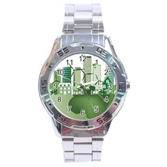 Vector-energy-saving-caring-for-the-earth Stainless Steel Analogue Watch