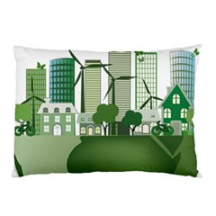 Vector-energy-saving-caring-for-the-earth Pillow Case (two Sides) by Jancukart