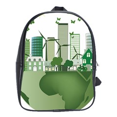 Vector-energy-saving-caring-for-the-earth School Bag (xl) by Jancukart