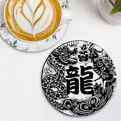 Chinese-dragon Uv Print Round Tile Coaster