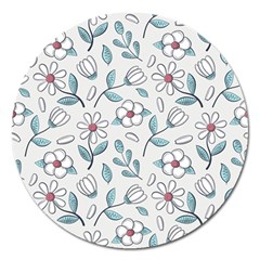 Flowers Pattern Magnet 5  (round)