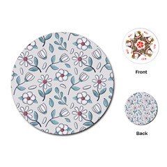 Flowers Pattern Playing Cards Single Design (round)