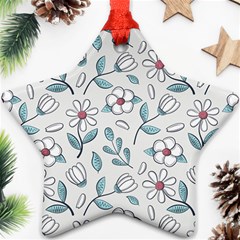 Flowers Pattern Star Ornament (two Sides)