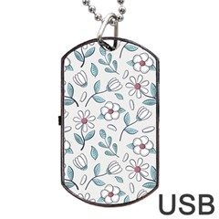 Flowers Pattern Dog Tag Usb Flash (one Side) by hanggaravicky2