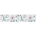 Flowers Pattern Small Flano Scarf Front