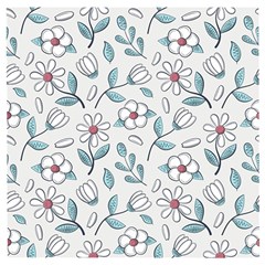 Flowers Pattern Wooden Puzzle Square by hanggaravicky2