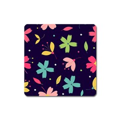 Colorful Floral Square Magnet by hanggaravicky2