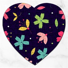 Colorful Floral Jigsaw Puzzle (heart)