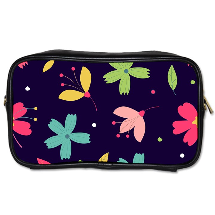 Colorful Floral Toiletries Bag (Two Sides)