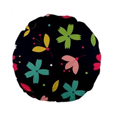 Colorful Floral Standard 15  Premium Round Cushions