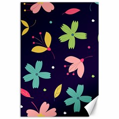 Colorful Floral Canvas 12  X 18  by hanggaravicky2