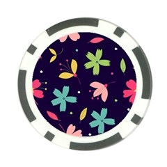 Colorful Floral Poker Chip Card Guard