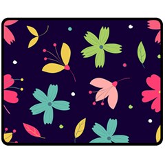 Colorful Floral Fleece Blanket (medium) 