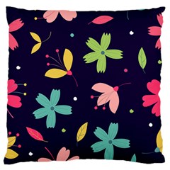 Colorful Floral Standard Flano Cushion Case (one Side) by hanggaravicky2