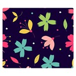 Colorful Floral Double Sided Flano Blanket (Small)  50 x40  Blanket Front