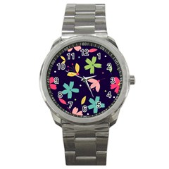 Colorful Floral Sport Metal Watch by hanggaravicky2