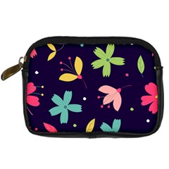 Colorful Floral Digital Camera Leather Case by hanggaravicky2