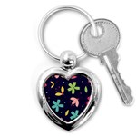 Colorful Floral Key Chain (Heart) Front