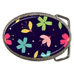 Colorful Floral Belt Buckles Front