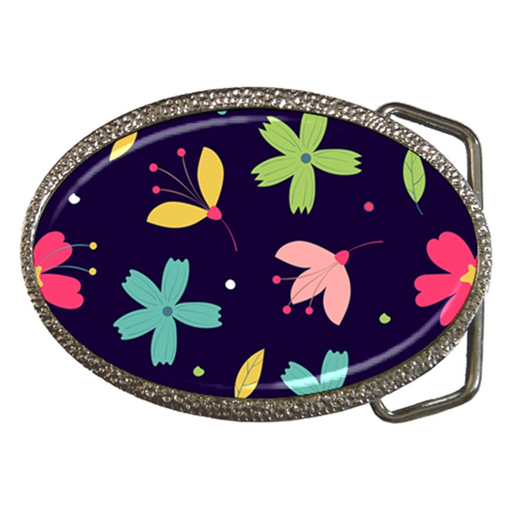 Colorful Floral Belt Buckles