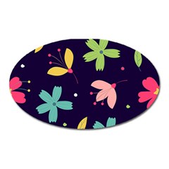 Colorful Floral Oval Magnet by hanggaravicky2