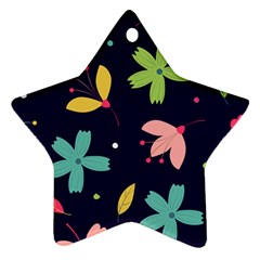 Colorful Floral Star Ornament (two Sides) by hanggaravicky2